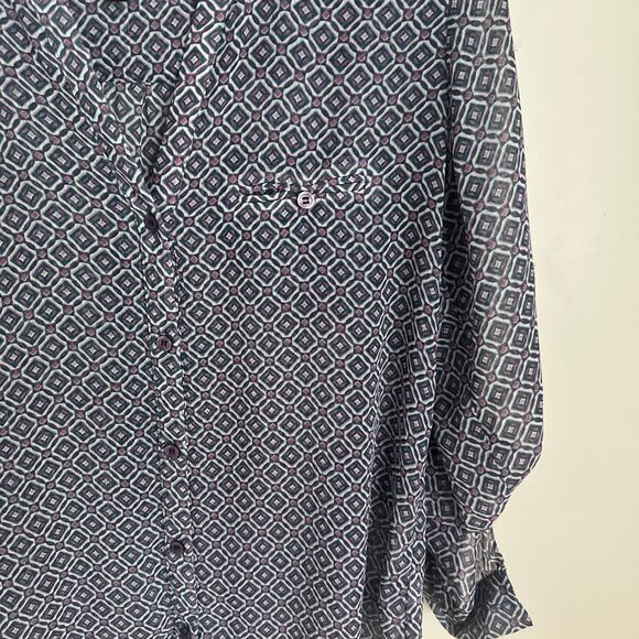KUT From the Kloth Geometric Print Blouse, Women’s Medium - Picture 2 of 6